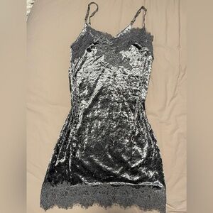 NWT Grey velvet Anthropologie slip dress